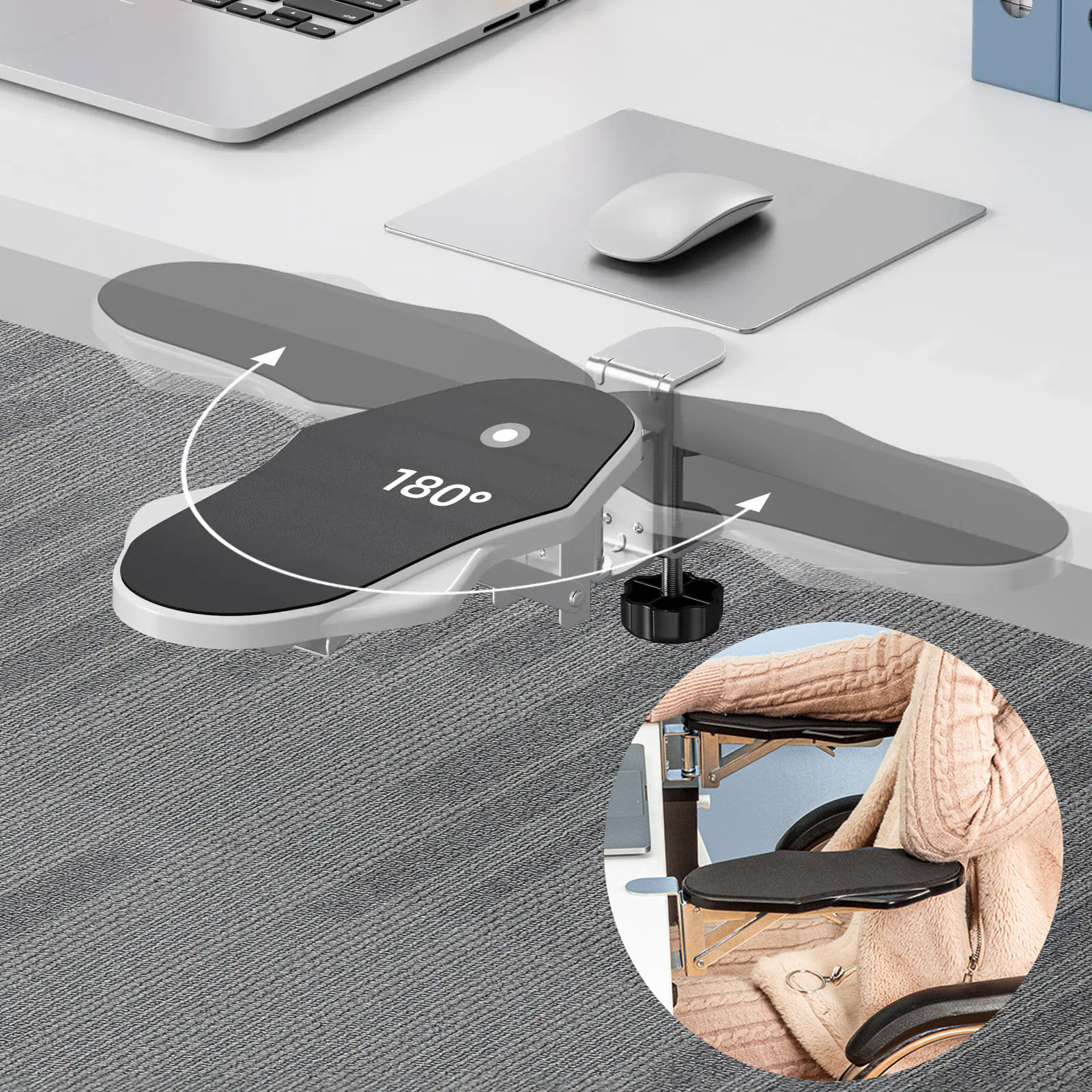 180° Static Ergonomic Desk Armrest