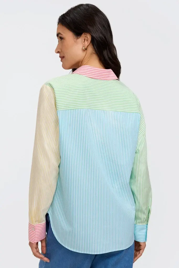Thumbnail: Foxcroft Meghan Pinpoint Mixed Stripe
