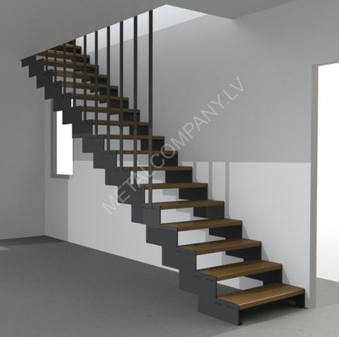 Stairs on a metal base with wooden steps | no. 19