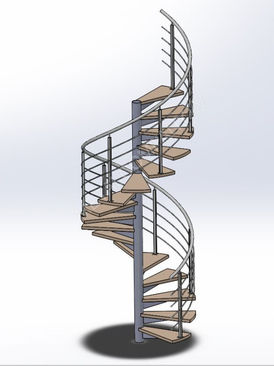 Indoor stairs with wooden steps | no. 20