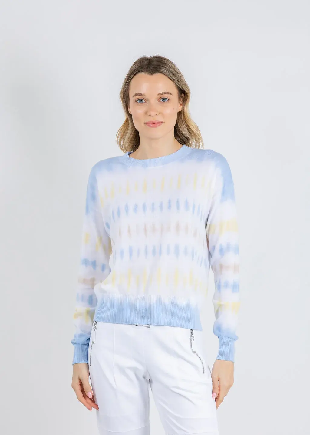 Horizontal Tie Dye Sweater - Yellow