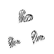HD Three White Sketching Hearts PNG_edit