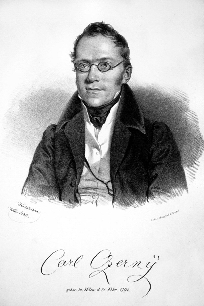 Carl Czerny, Lithographie von Josef Kriehuber, 1833