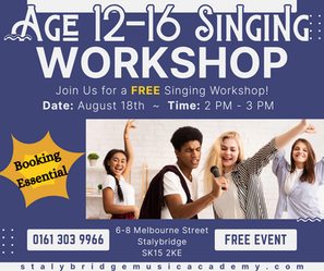 Find Your Voice: Free Teen Singing Workshop at Stalybridge Music Academy!