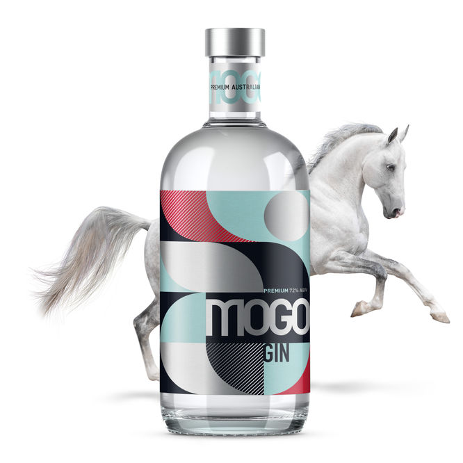 mogo gin packaging design for distillery