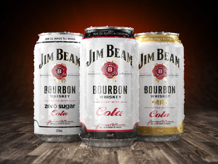 Brand and packaging design for Jim Beam and Suntory. Jim Beam Bourbon and Cola