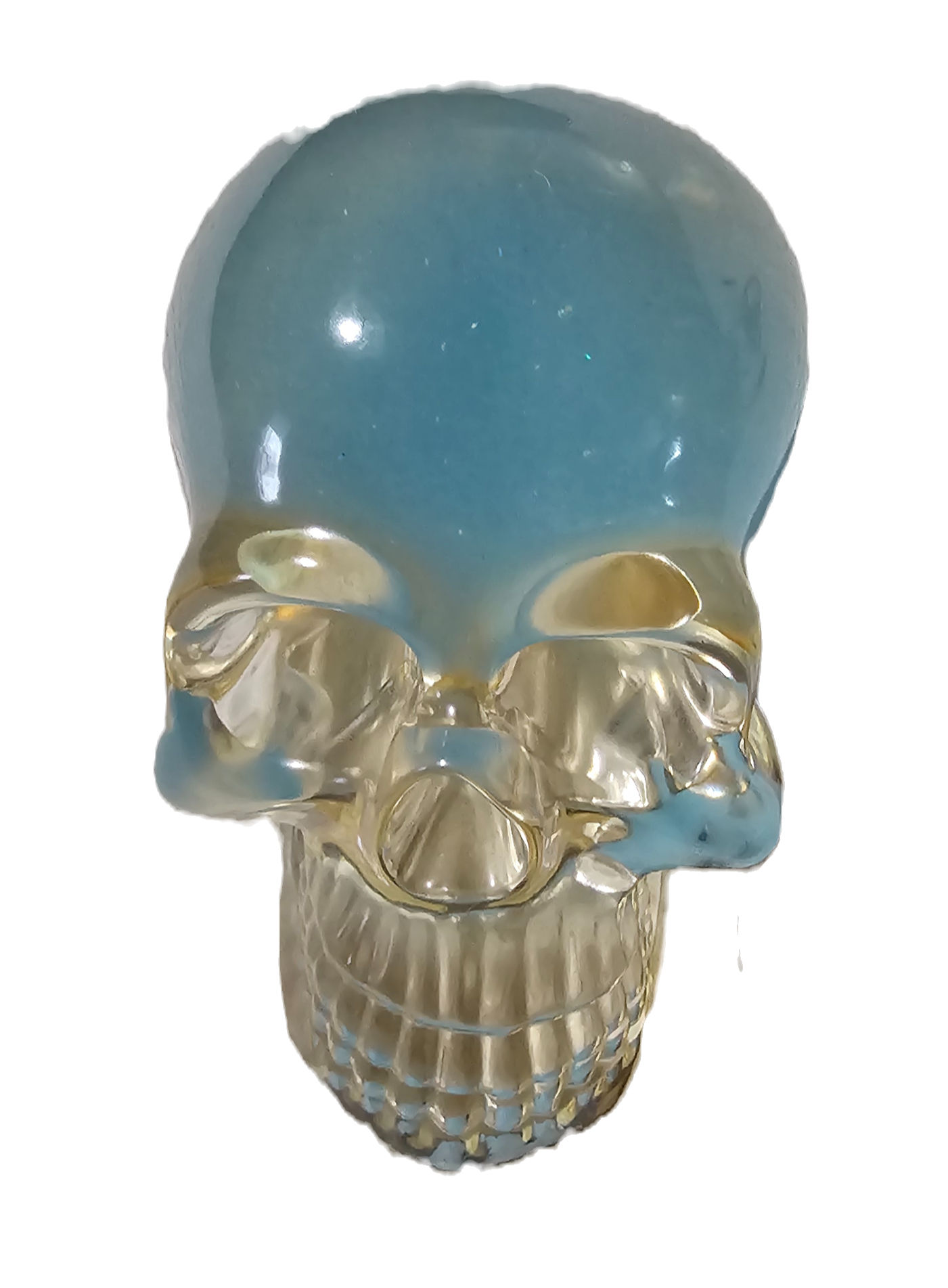 Skull with glow in the dark blue brain