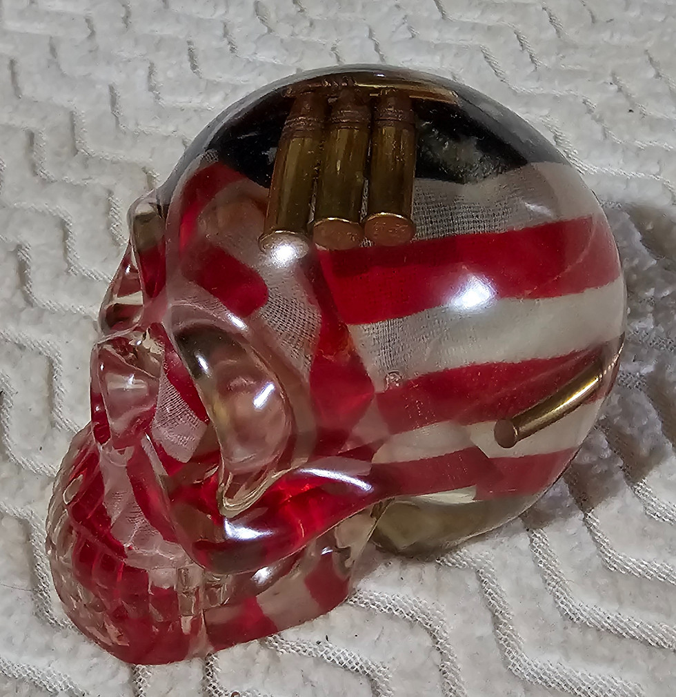 Thumbnail: Skull with American flag and live .22 rounds