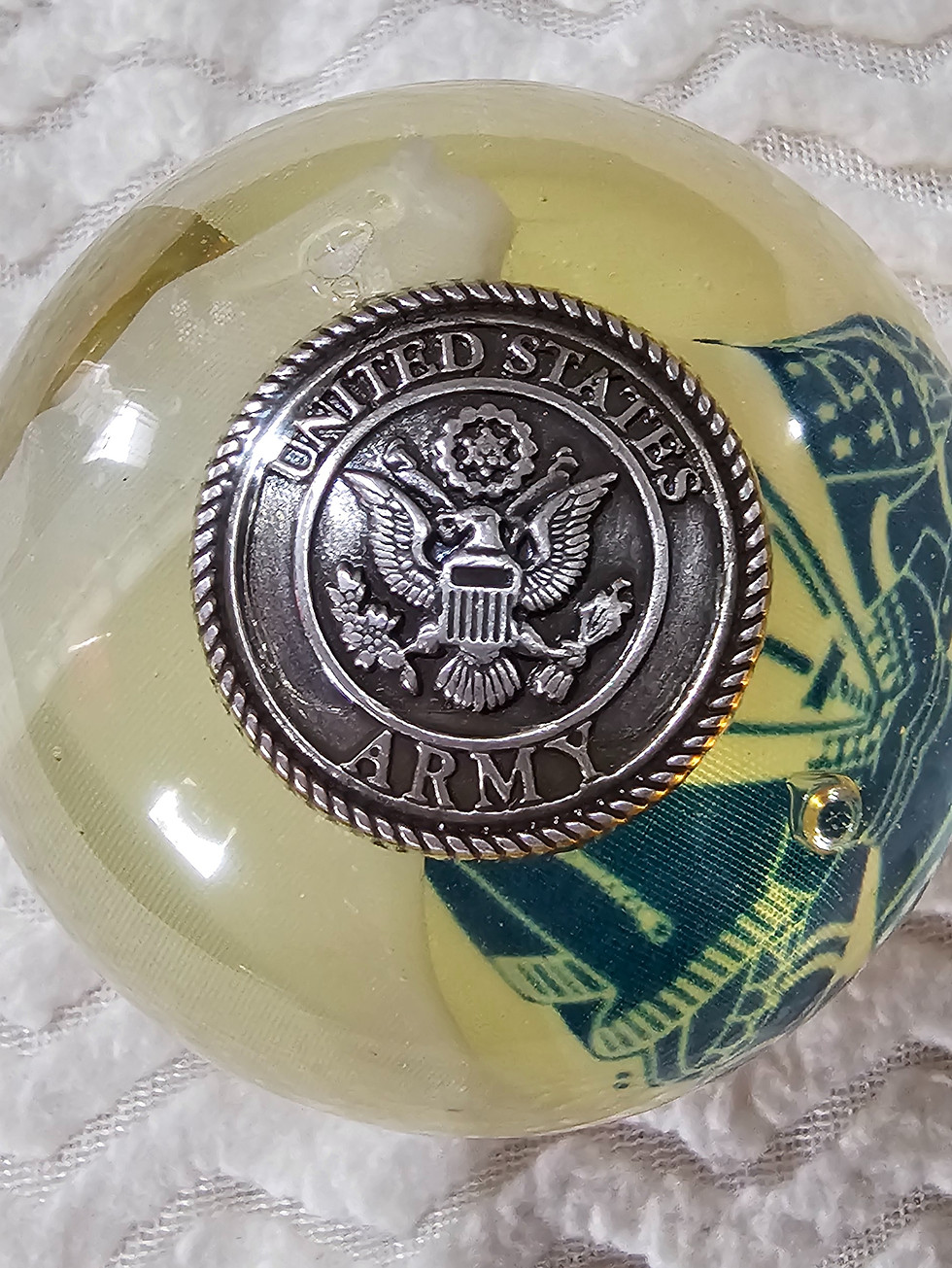 Thumbnail: Sphere with Army flag and Army pin on top