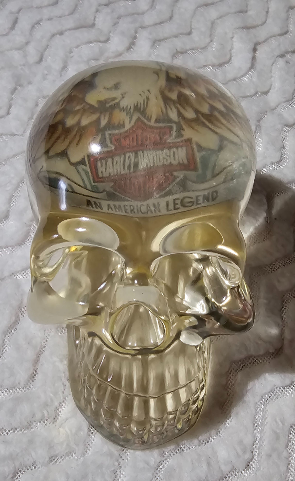 Skull with Harley Davidson eagle translucent sticker