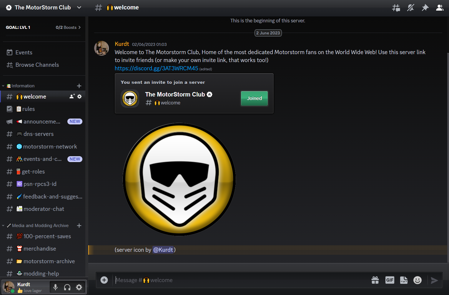 The Motorstorm Club Discord server