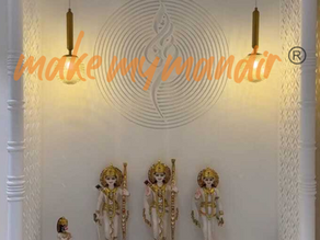 Open Cabinet Mandir Designs — Premium Corian by Make My Mandir