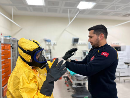 Hastanede KBRN tatbikatı