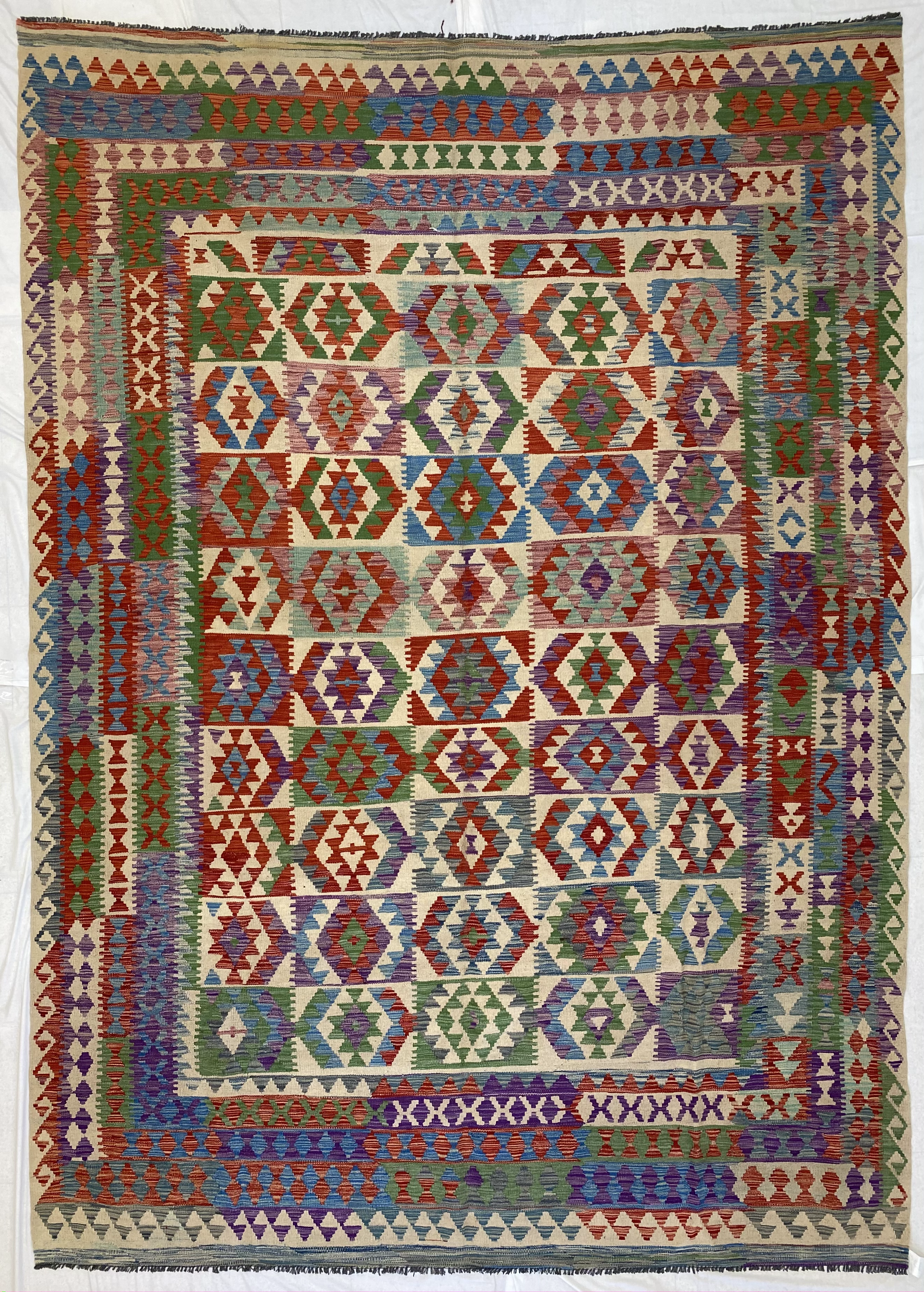 Fine Afghan Modern Kilim / 8'3" x 11'6"
