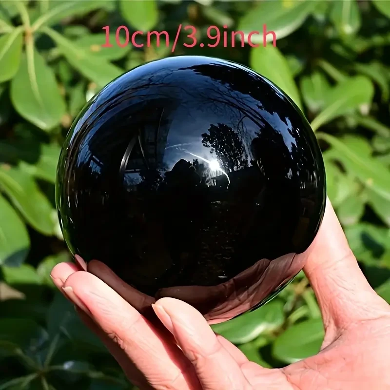 Thumbnail: hand-polished obsidian & quartz crystal ball