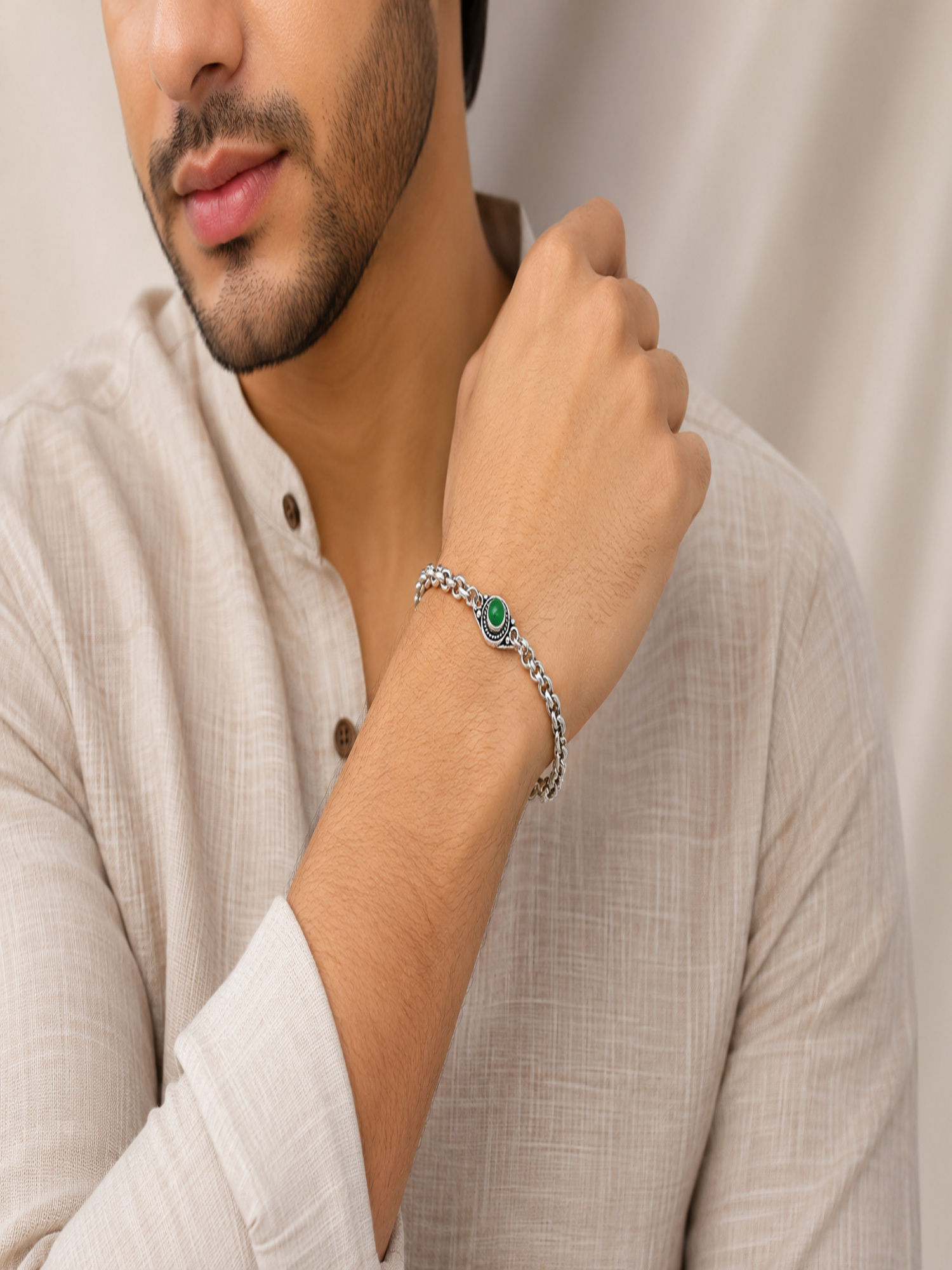 Athizay Designer Green Stone Bracelet Rakhi