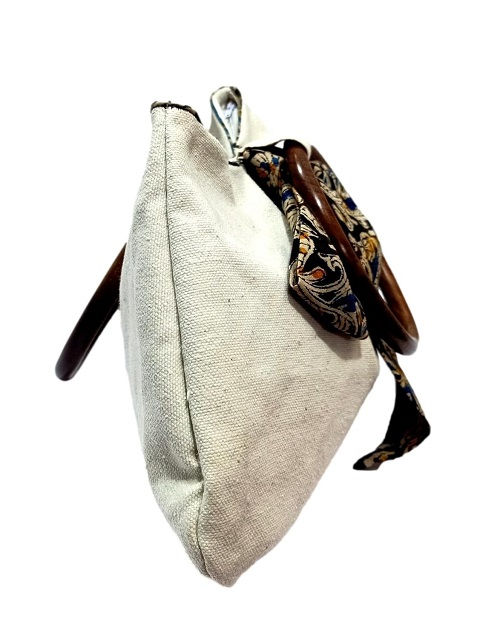 Thumbnail: athizay Handbags wooden handle Hand Carry top handle Bag with Handcrafted Bow