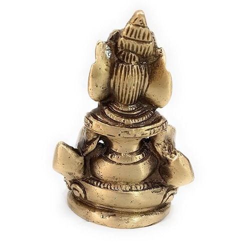 Thumbnail: athizay Kuber Idol Brass Small for Home Puja Antique Gold Texture