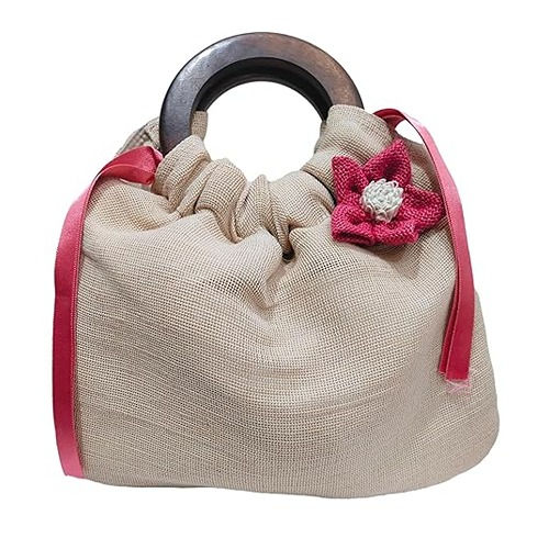 Thumbnail: athizay Potli bags with Satin Pink Ribbon & Pink Jute Flower