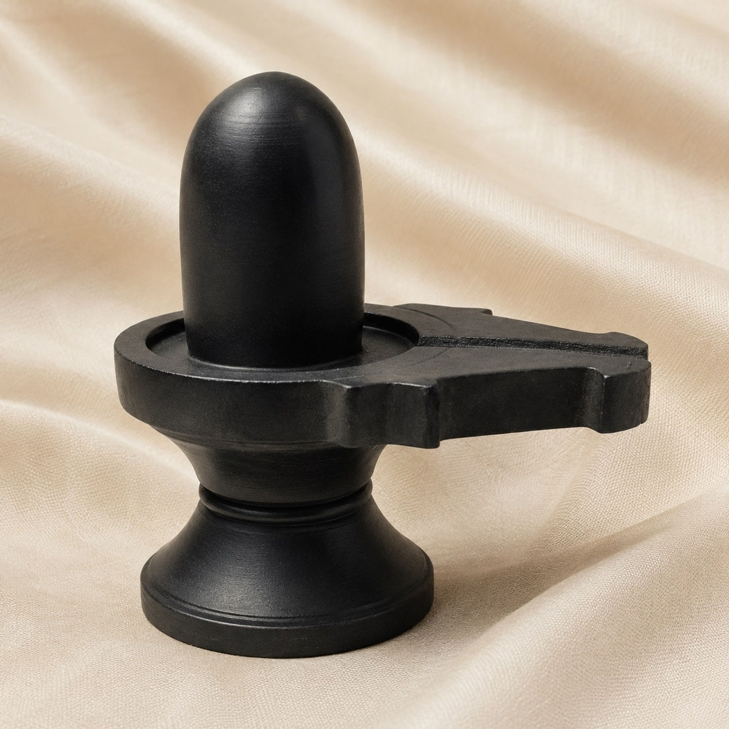 Black Shivling Made from Natural Gorara Stone – Handcrafted, 8 cm | Athizay