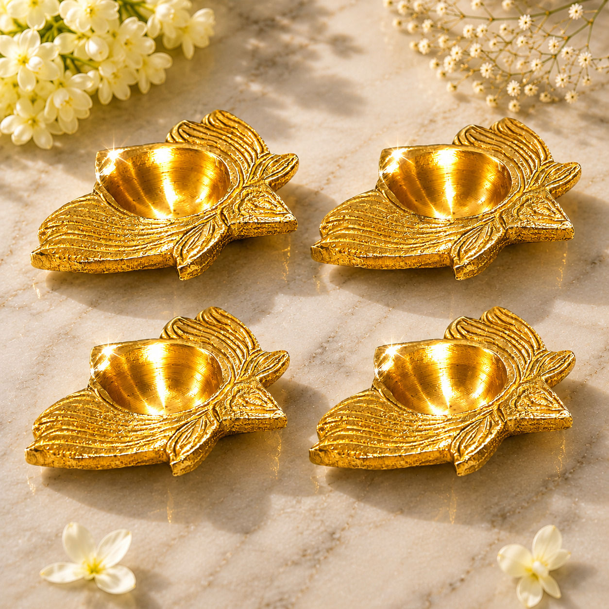 Athizay Brass Kamal Lotus Diya Metal for Puja and Festivals (4)