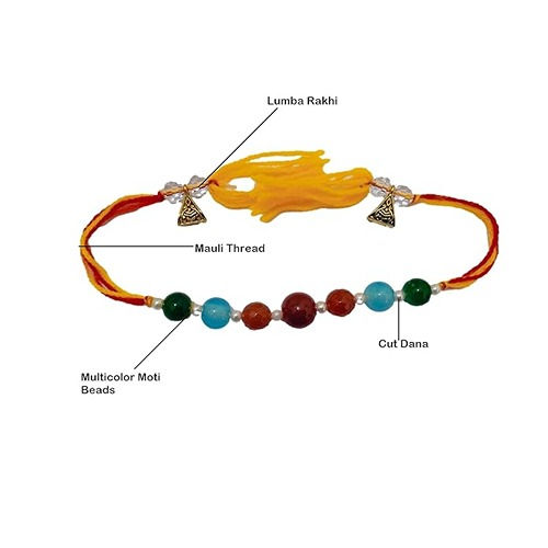 Thumbnail: athizay Bhabhi Rakhi Bracelet For Women | Girls | Ladies stone Beaded charm brac