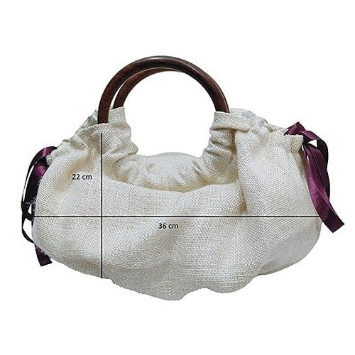 Thumbnail: athizay Potli bags wooden handle tassel hanging Solid | Plain | Printed