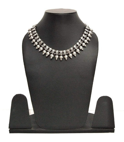 Thumbnail: Necklace for Ethnic Festival in Antique Round Bead Choker pattern for Women