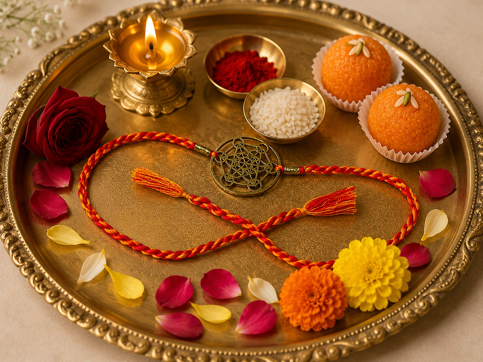 Thumbnail: Athizay Metatron's Cube Rakhi with Red Thread