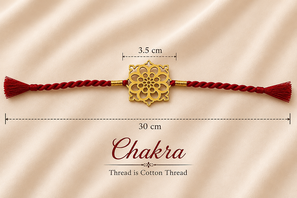 Thumbnail: Athizay Chakra Dial Rakhi with Maroon Thread