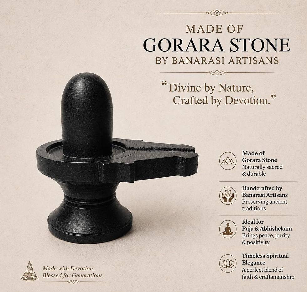 Thumbnail: athizay Black Shivling Idol made up of Natural Grorara stone