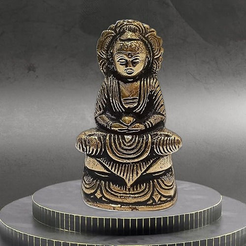 Thumbnail: athizay Brass Buddha Antique Golden Idol for Gifting