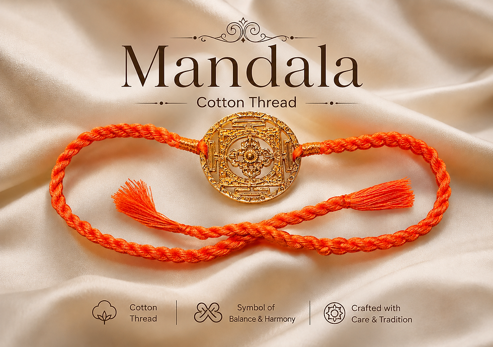 Thumbnail: Athizay Mandala Rakhi – Orange Thread  for Brother