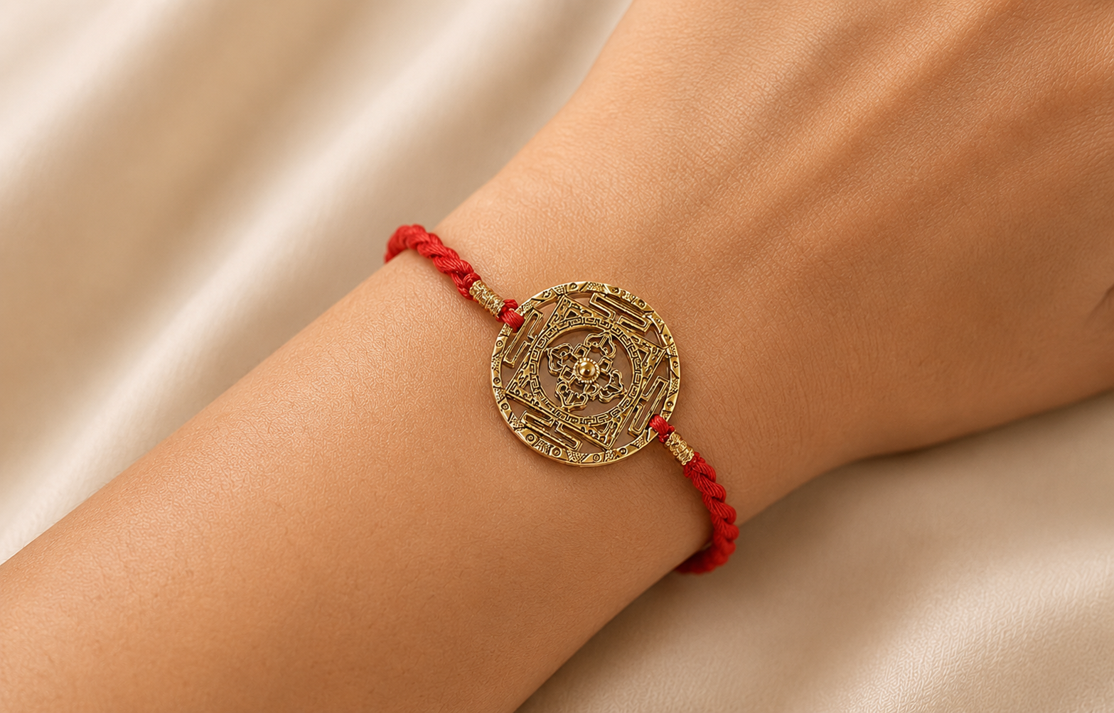 Athizay Mandala Rakhi – Pink Thread