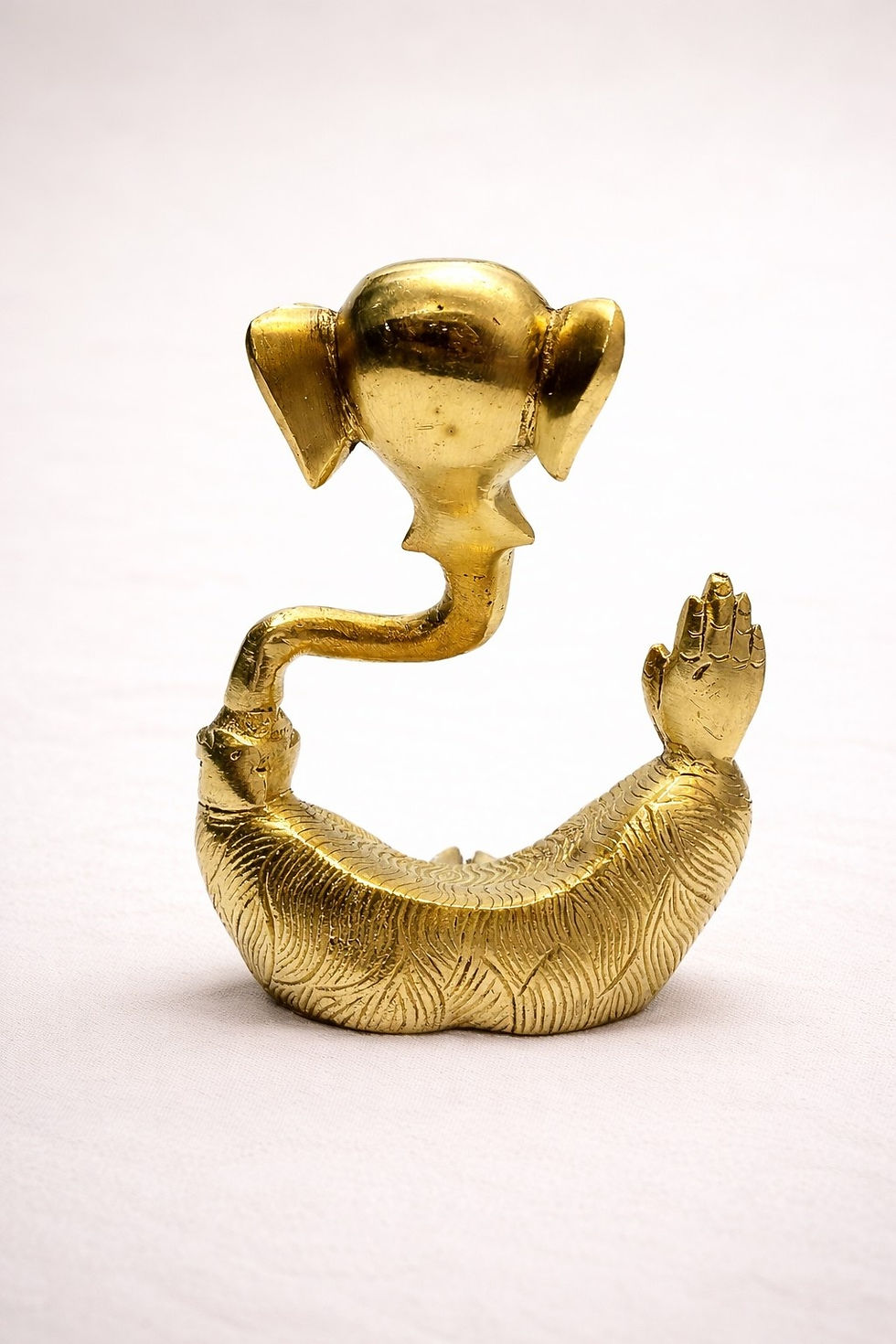 Thumbnail: Brass Abstract Ganesha Idol Contour Style | Modern Spiritual Decor & Festive Gif