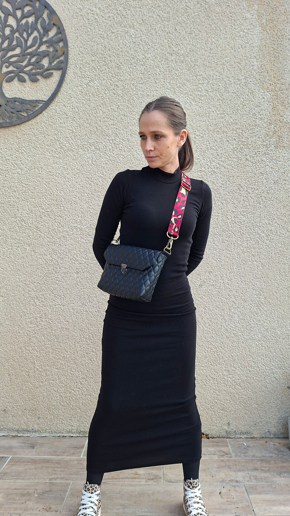 Miniature : LE MINI : Simili cuir matelassé NOIR