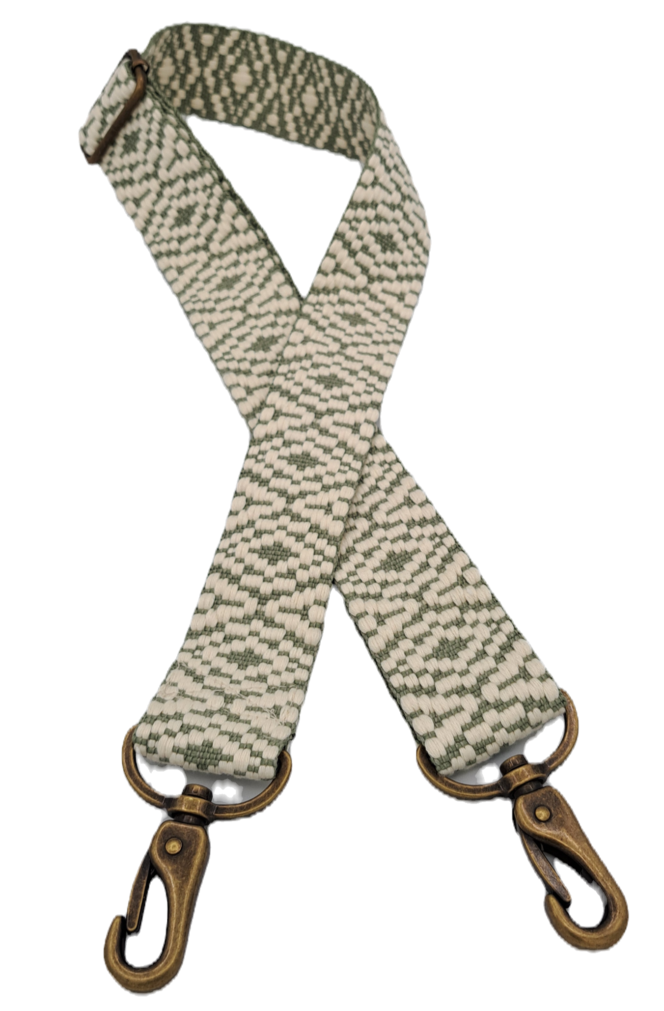 SANGLE ETHNIQUE VERT/ECRU