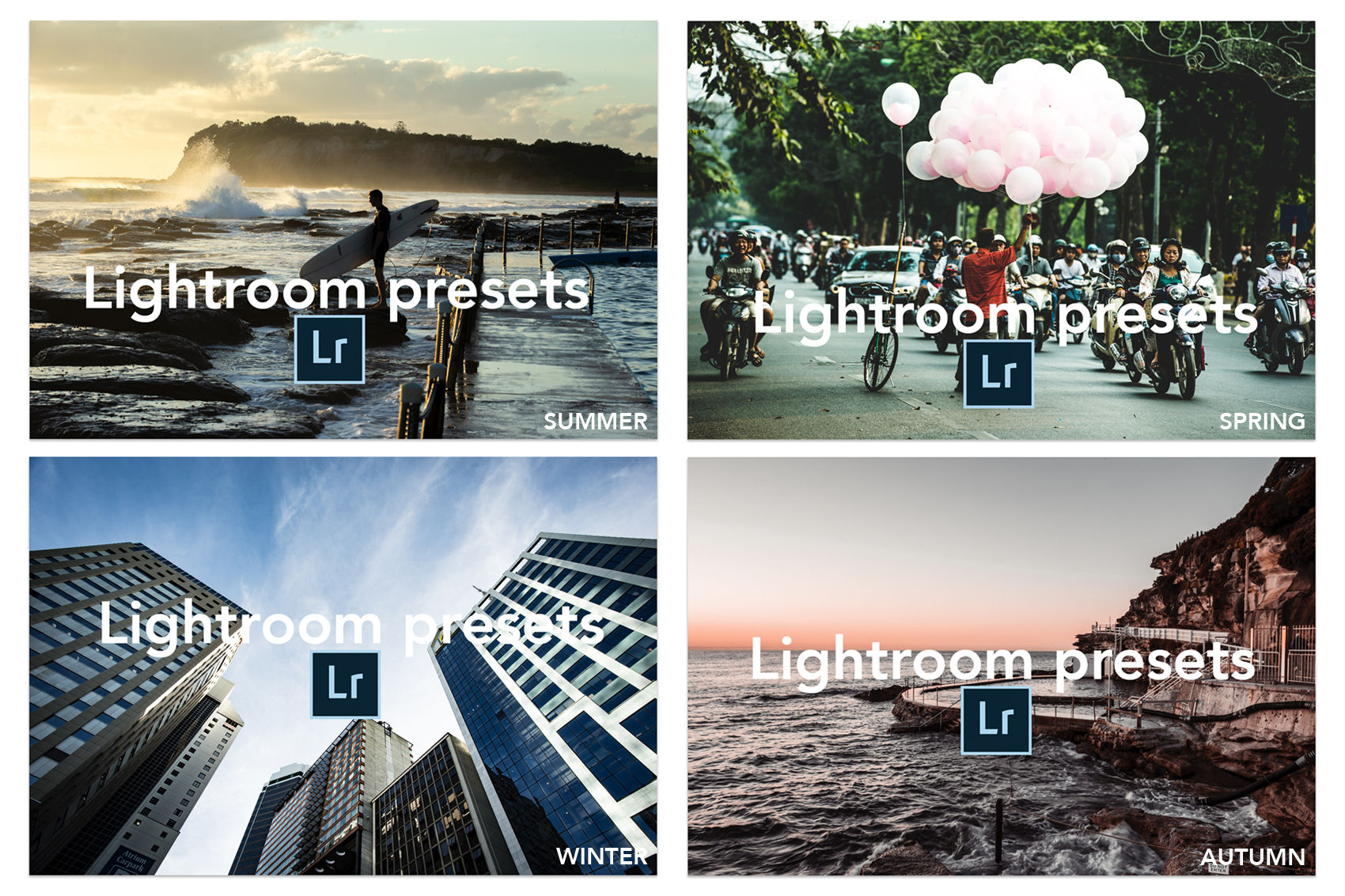 Lightroom Presets - 4 PACK (summer, autumn, winter & spring)