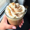 French toast latte topped with French toast whipped cream & cinnamon sprinkles.jpg