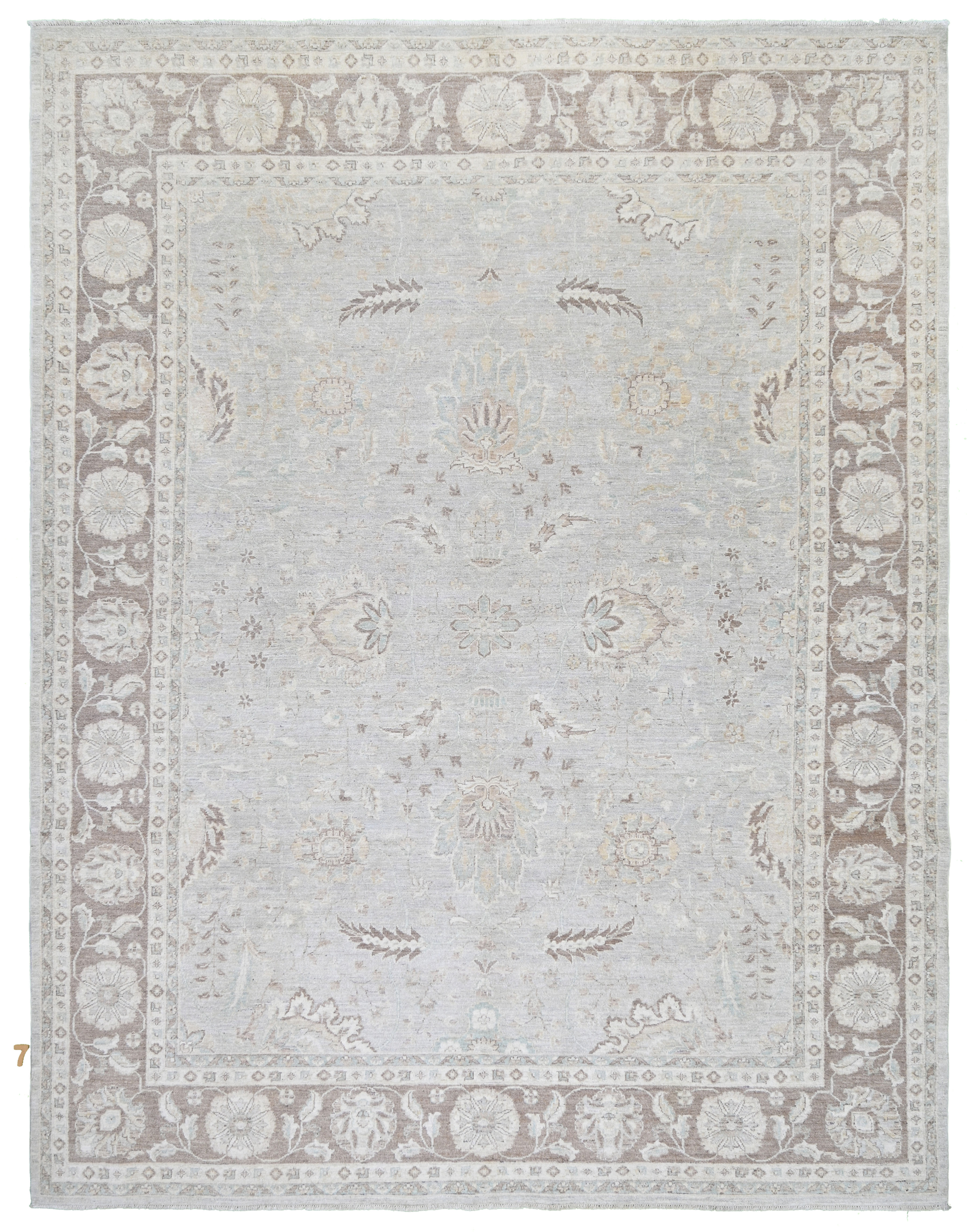 8x10 ft Neutral Beige Area Rug, Antique Color Tones, Hand Knotted Neutral Rug