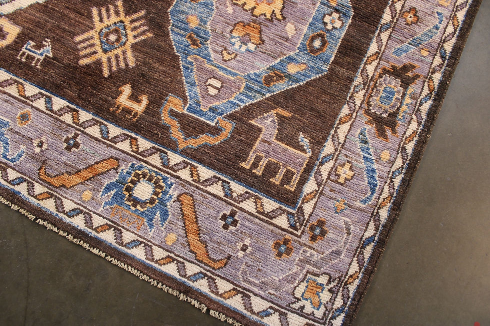 Thumbnail: 6x9 ft Turkish Oushak Rug, Colorful Oriental Floral Designs, Tribal Patterns, Br