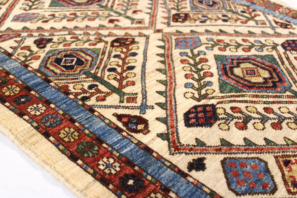 Thumbnail: Cream 3x5 ft Caucasian Rug, Hand Knotted Afghan Rug, Vegetable Dyed Rug, Kids Ro
