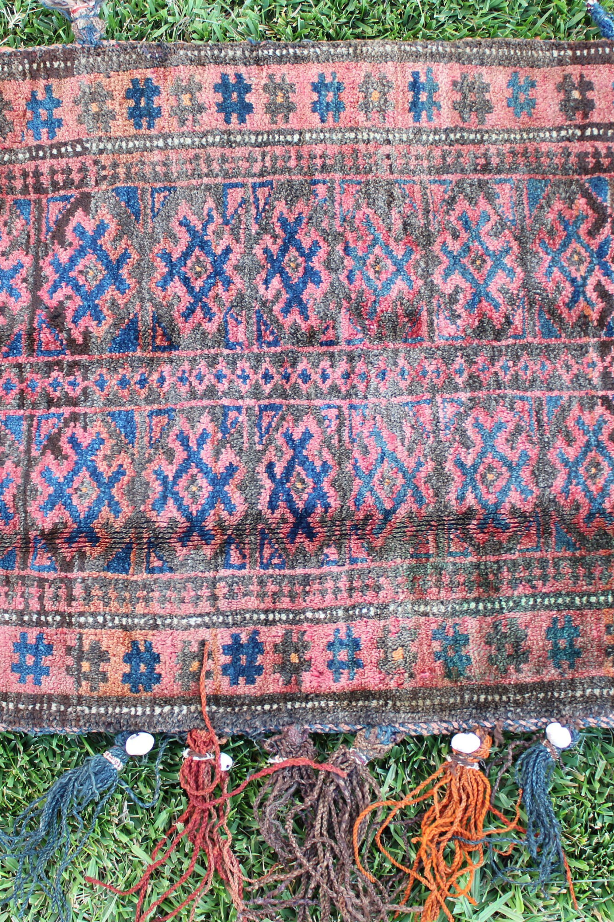 Vintage Pillow Cover | Over 50+ Years Old | Hand Knotted Afghan pillow | Multipu