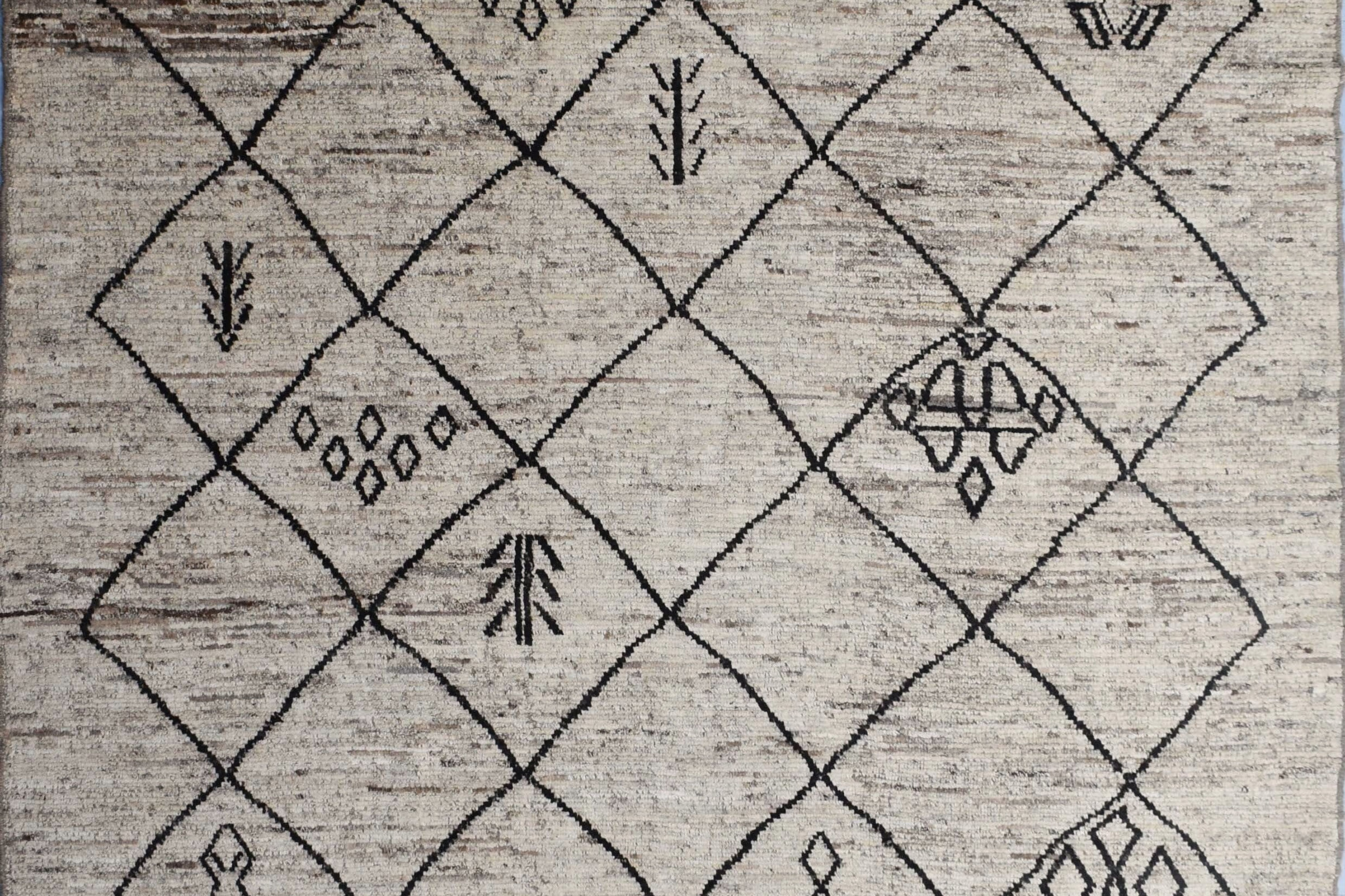 9x11 ft Modern Rug | Dining Room Rug | Living Room Rug | Bedroom Rug | Hand Knot