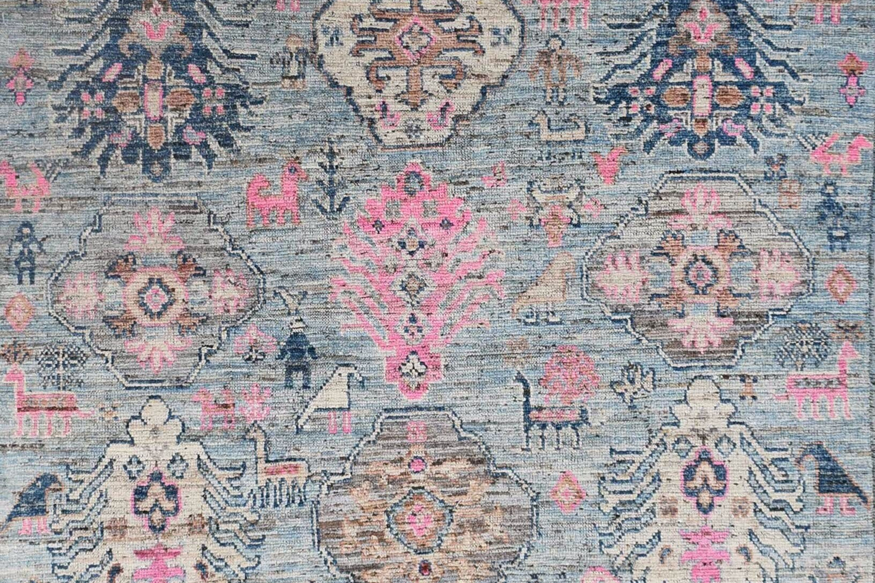 6x9 ft Turkish Oushak Rug, Colorful Oriental Floral Designs, Tribal Patterns, Bl