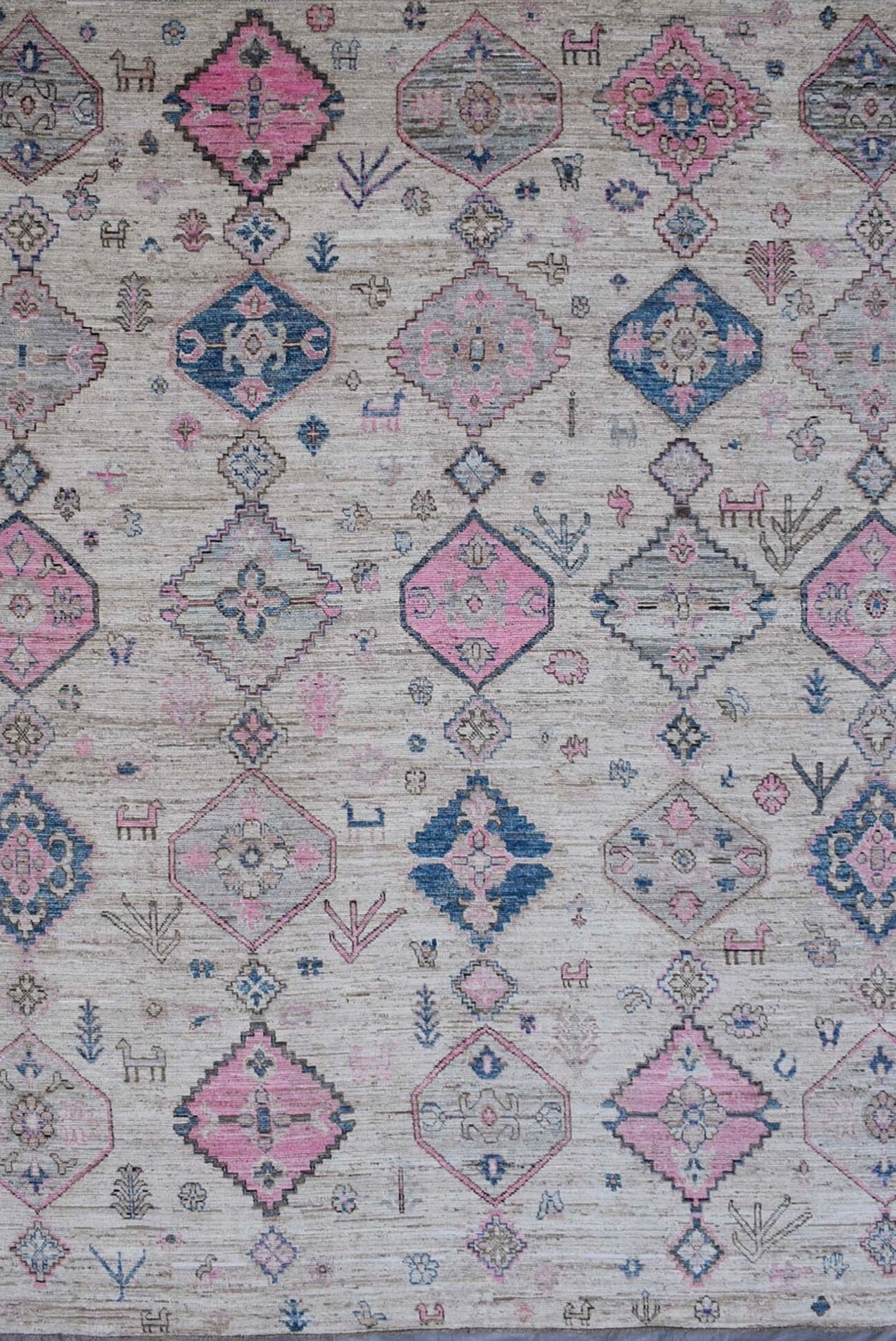 12x14 ft Turkish Ushak Rug| Modern Rug |Dining Room Rug| Palace Size Rug| Over S