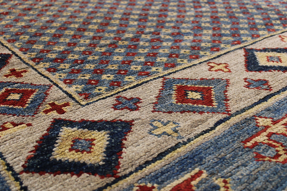 Thumbnail: 6x9 ft Soft Afghan Oushak Area Rug, Diamond Shape Design, Modern Look, Living Ro