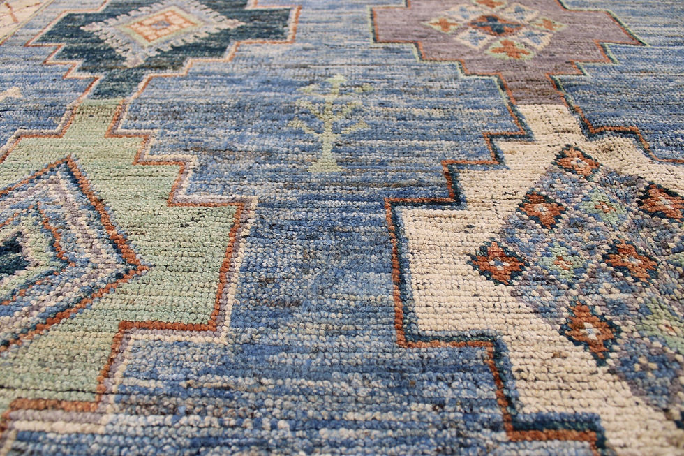 Thumbnail: 6x9 ft Turkish Oushak Rug, Colorful Oriental Floral Designs, Tribal Patterns, Bl