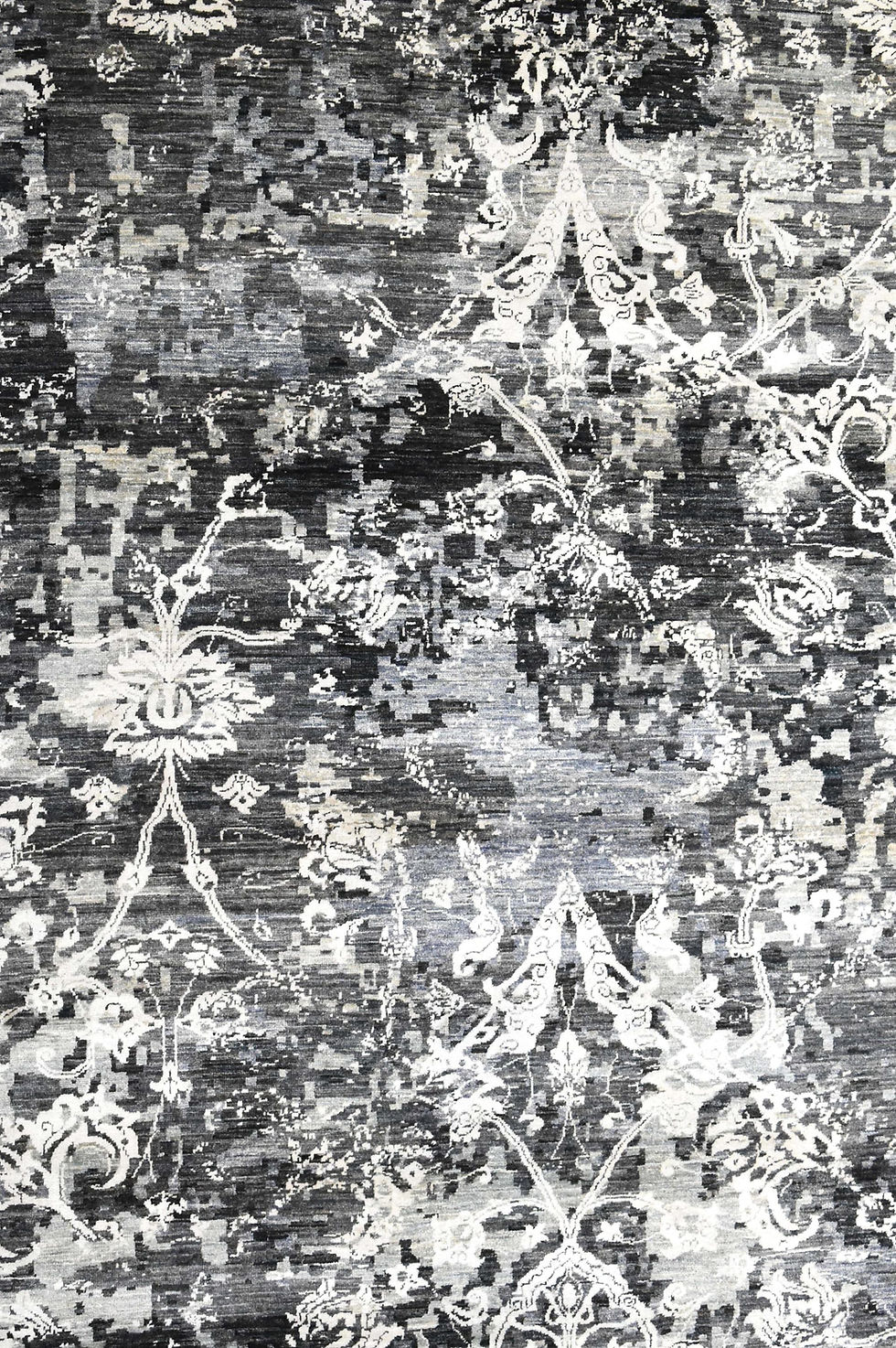 Thumbnail: 12x18 Modern Abstract Style Floral Rug, Charcoal/Silver Color Rug, Living Room R