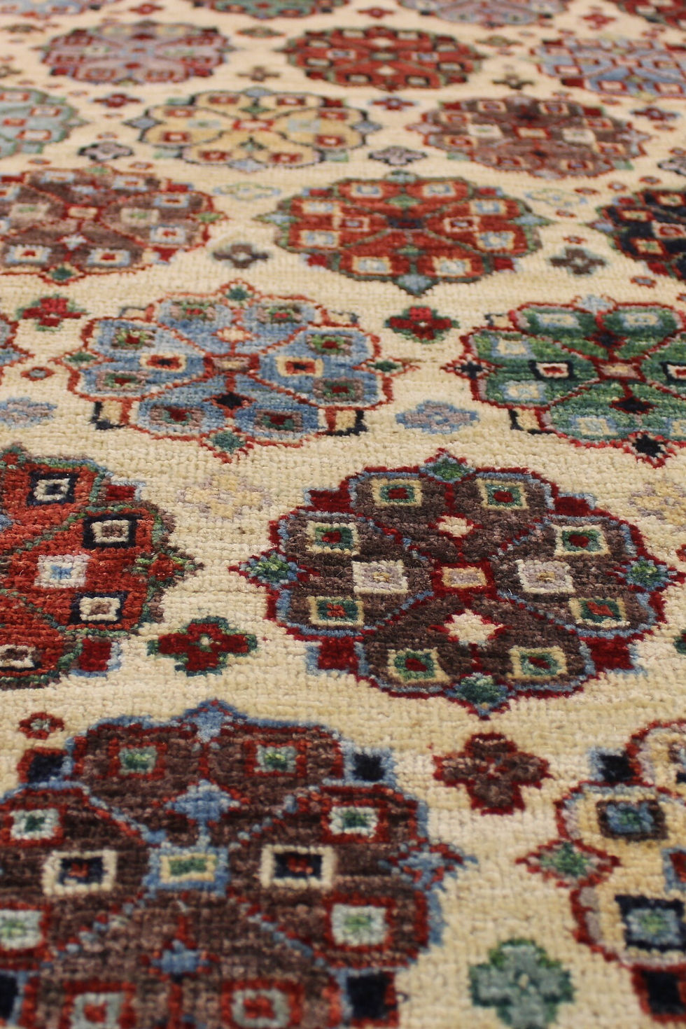 Thumbnail: 2.8x9.6 ft Floral Beige Aryana Rug, Small Floral Pattern, Traditional Design Rug
